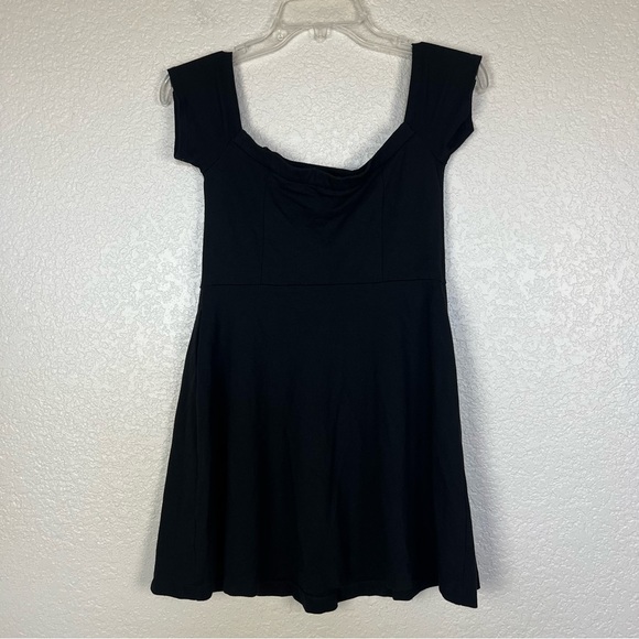 Free People Black Mambo Skater Mini Dress Size Small Off Shoulder - Picture 4 of 9